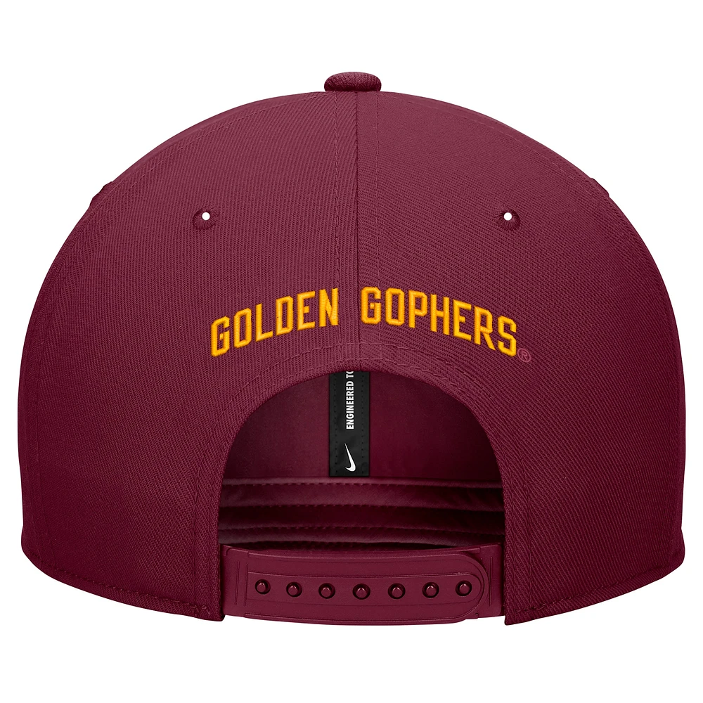 Casquette Snapback Pro Minnesota Golden Gophers Marron Nike pour homme