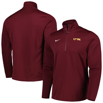 Haut d'entraînement à quart de zip Nike marron Minnesota Golden Gophers Vintage Collection Performance pour homme