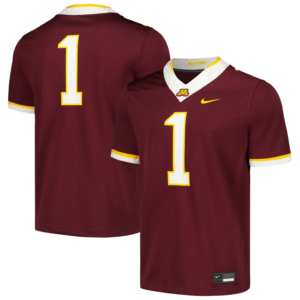 Maillot de football réplique intouchable Nike #00 marron Minnesota Golden Gophers pour homme