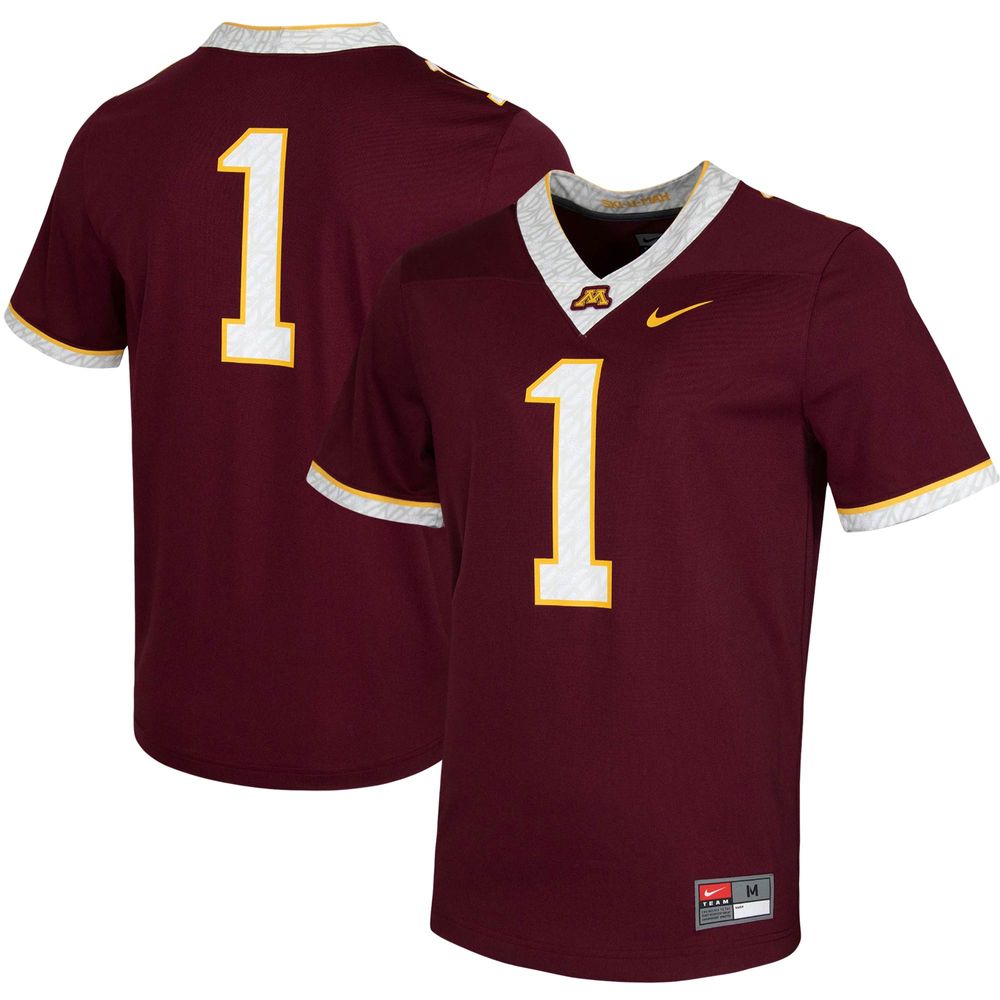 Men's Nike #1 Maroon Minnesota Golden Gophers Untouchable Game Jersey