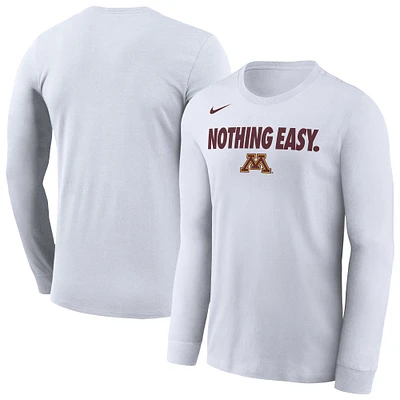 Men's Nike White Minnesota Golden Gophers 2025 On-Court Bench Long Sleeve T-Shirt