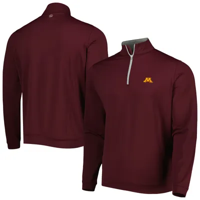 Men's Peter Millar Maroon Minnesota Golden Gophers Perth Stretch Loop Quarter-Zip Top