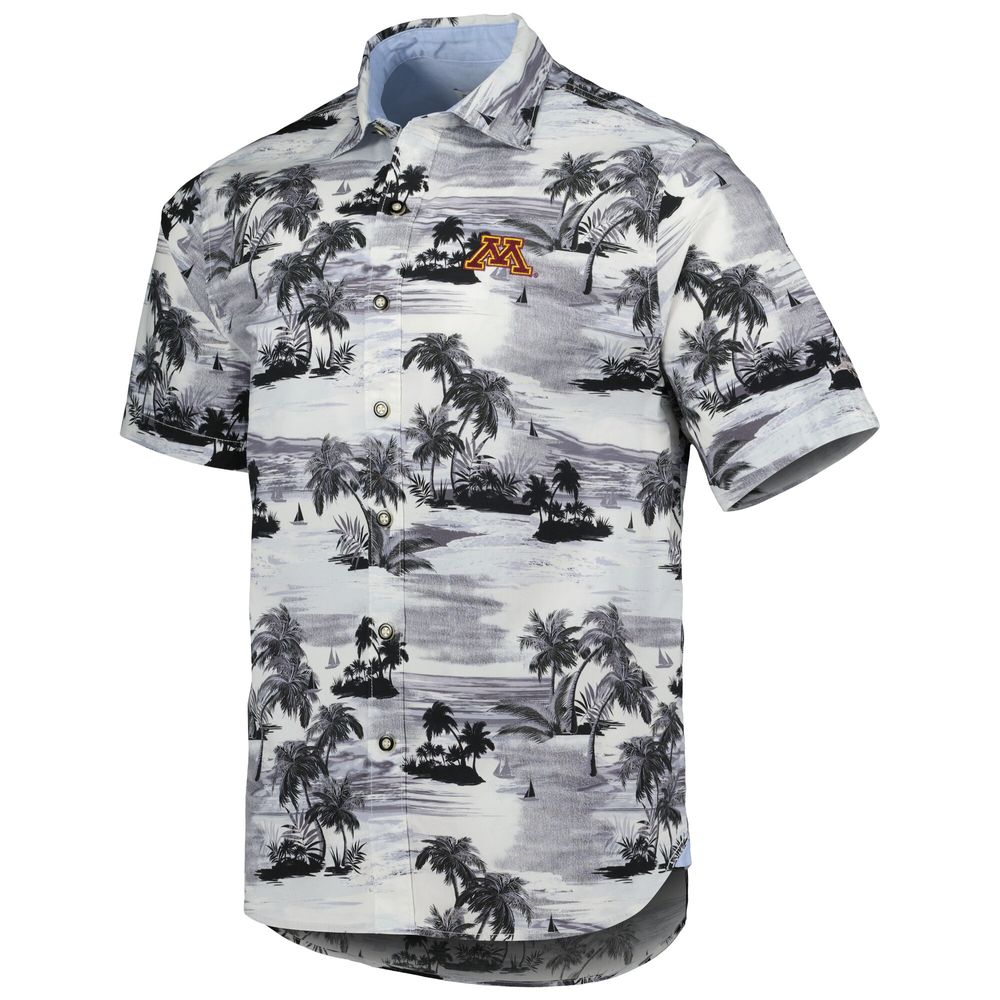 Men's Tommy Bahama Black Minnesota Golden Gophers Tropical Horizons Button-Up Shirt