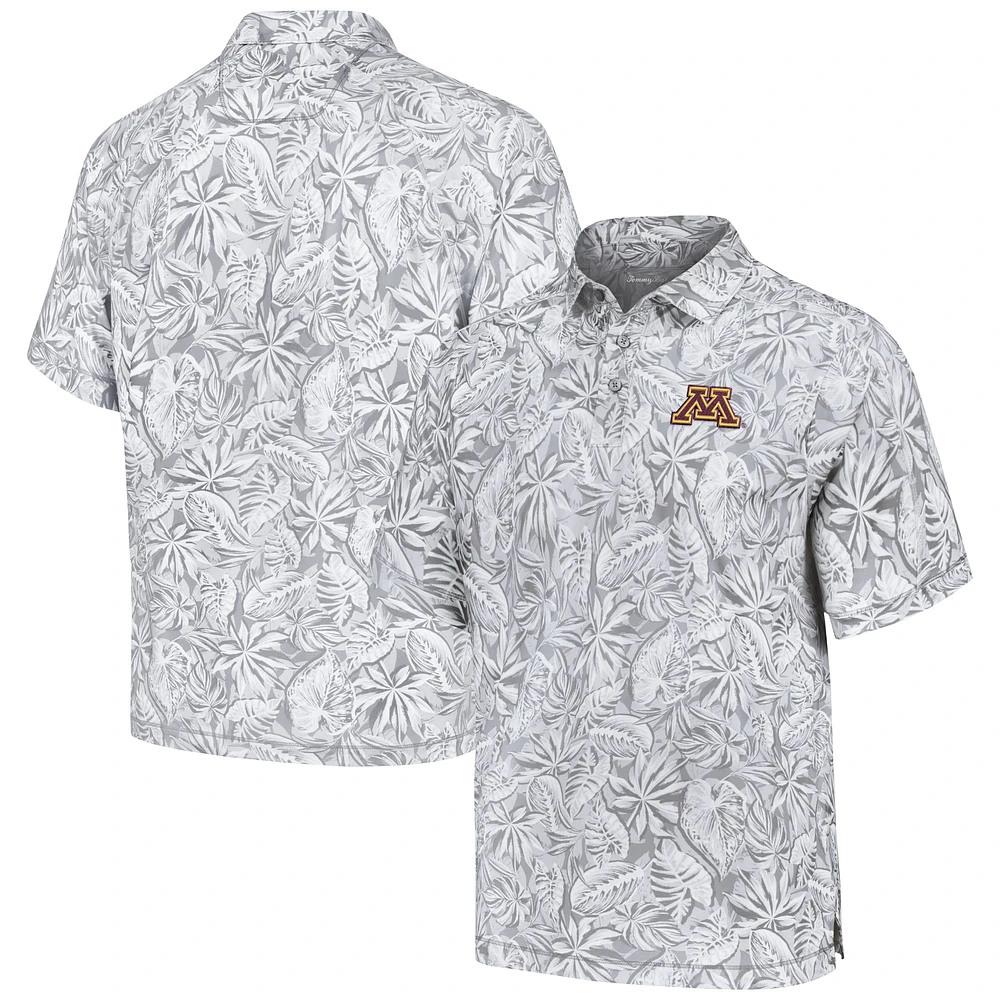 Polo Tommy Bahama gris Minnesota Golden Gophers Tropical Score IslandZone pour hommes