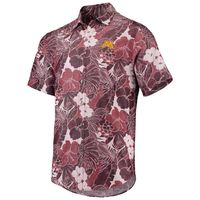 Men's Tommy Bahama Maroon Minnesota Golden Gophers Coconut Point Playa Flora IslandZone Button-Up Shirt