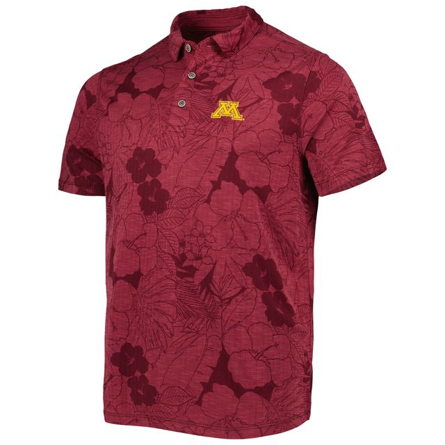 Polo Tommy Bahama marron Minnesota Golden Gophers Miramar Blooms pour homme