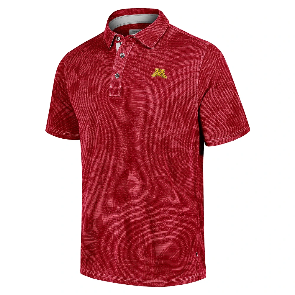 Polo Tommy Bahama marron pour homme Minnesota Golden Gophers Sport Santiago Paradise