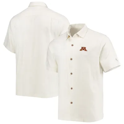 Minnesota Golden Gophers Tommy Bahama Al Fresco Tropics Jacquard Button-Up Shirt - White