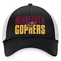 Men's Top of the World Black/White Minnesota Golden Gophers Stockpile Trucker Snapback Hat