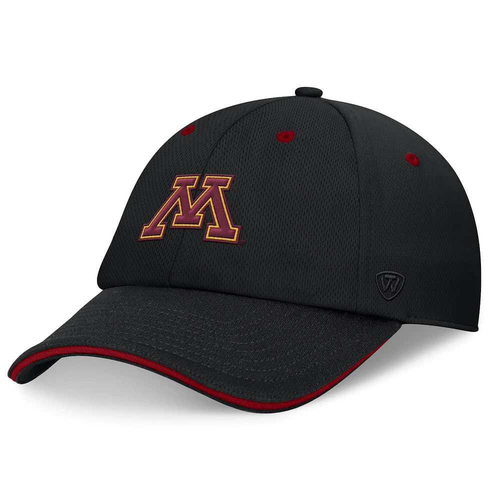 Casquette réglable Top of the World noire des Golden Gophers du Minnesota pour hommes