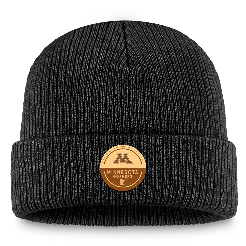 Men's Top of the World Black Minnesota Golden Gophers Uroot4 Patch Cuffed Knit Hat