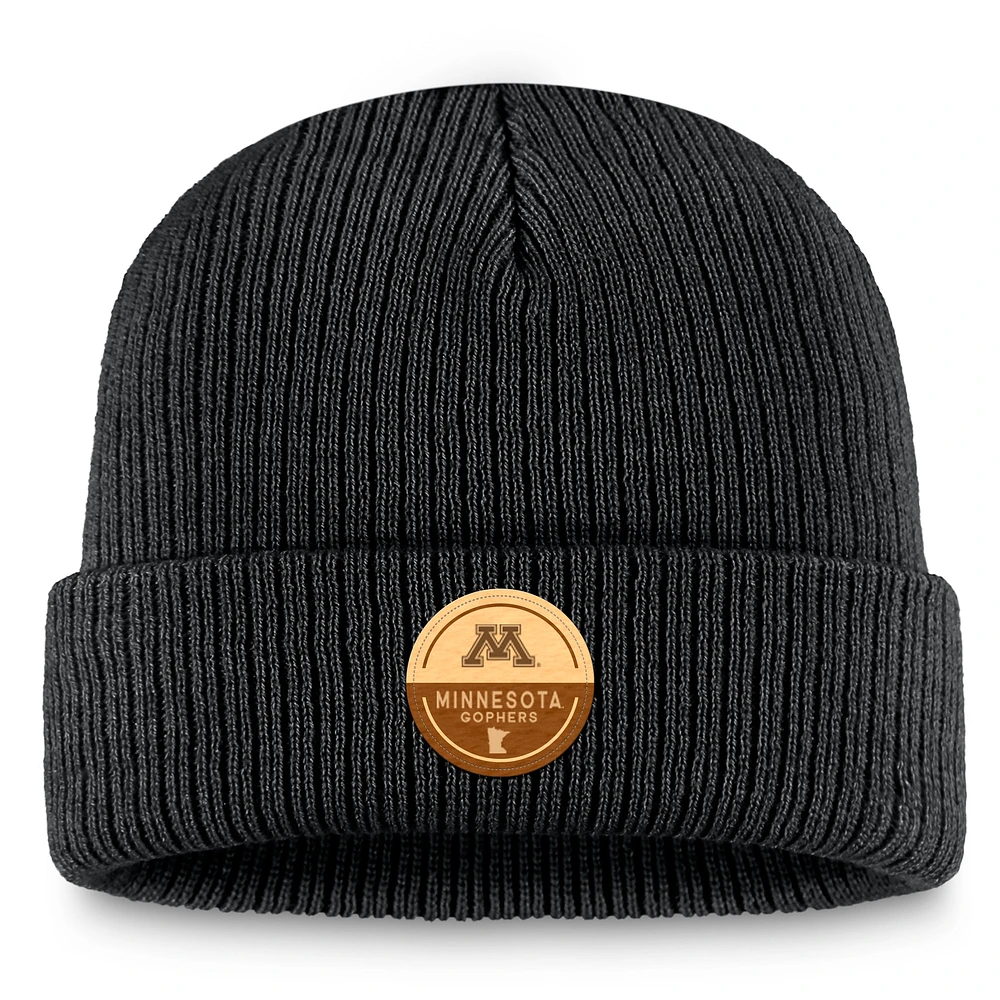 Men's Top of the World Black Minnesota Golden Gophers Uroot4 Patch Cuffed Knit Hat