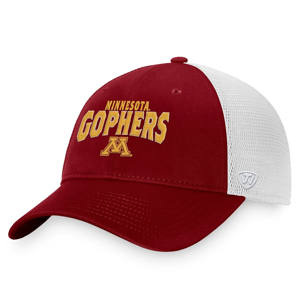 Men's Top of the World Maroon/White Minnesota Golden Gophers Breakout Trucker Snapback Hat