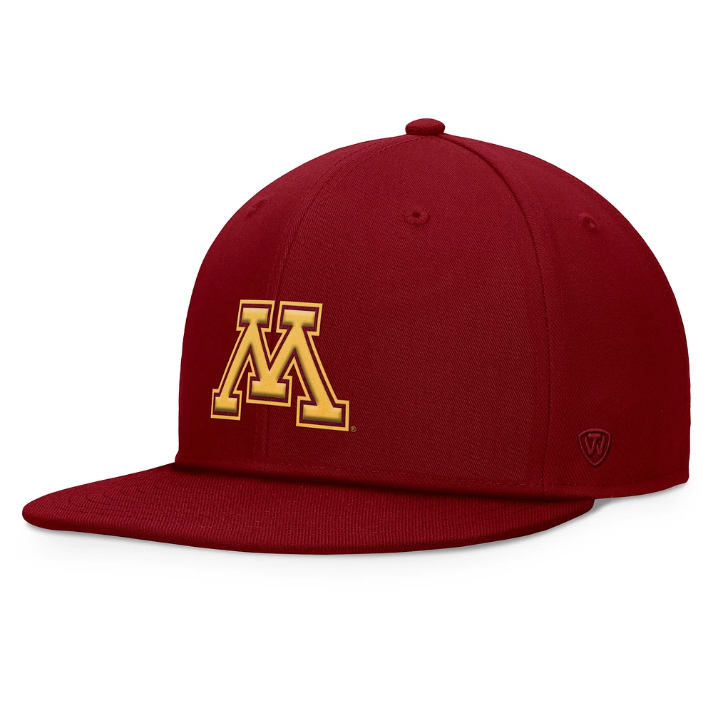 Casquette Snapback fondamentale Top of the World marron Minnesota Golden Gophers pour hommes