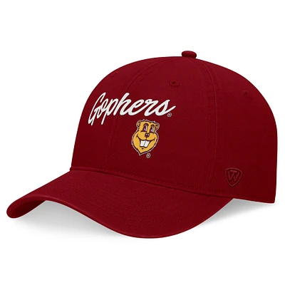 Casquette ajustable Heritage CeeCee pour homme Top of the World des Golden Gophers du Minnesota marron