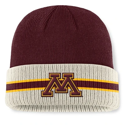 Bonnet en tricot à revers Silas pour homme Top of the World des Golden Gophers du Minnesota marron