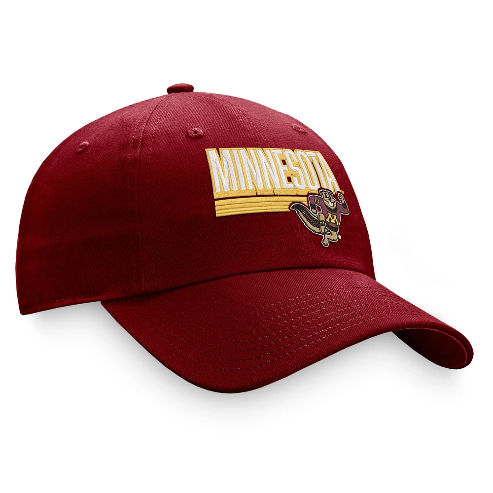 Casquette réglable Top of the World Minnesota Golden Gophers Slice marron pour homme