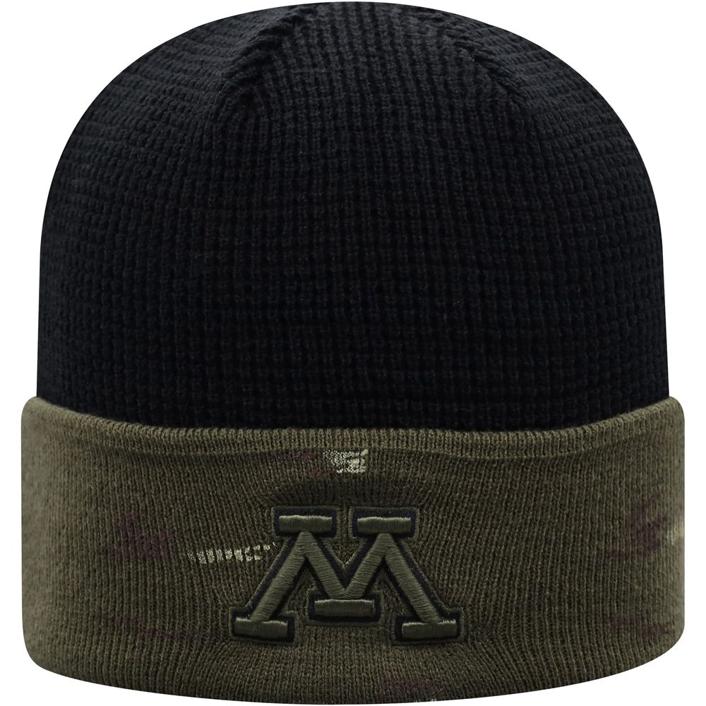 Men's Top of the World Olive/Black Minnesota Golden Gophers OHT Military Appreciation Skully Cuffed Knit Hat