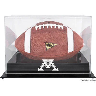 Vitrine de présentation de football avec logo de l'équipe des Golden Gophers du Minnesota à base noire et dos miroir