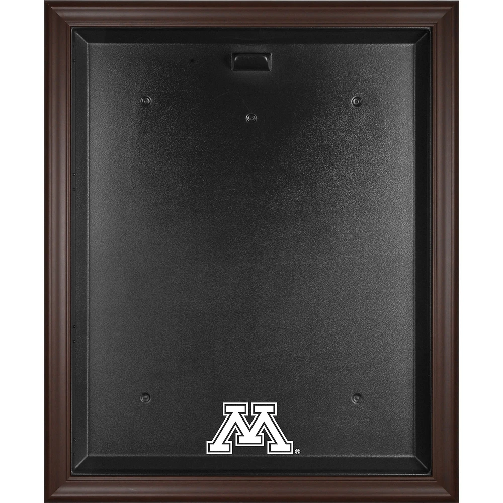 Vitrine de présentation du maillot avec logo encadré marron des Golden Gophers du Minnesota