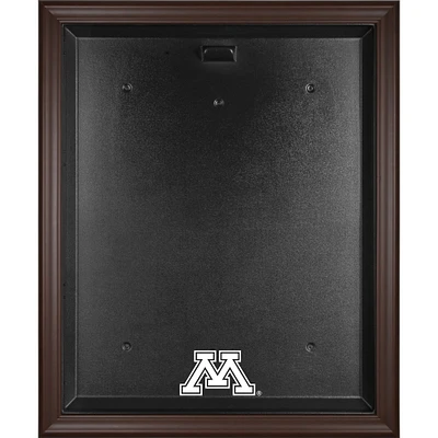 Vitrine de présentation du maillot avec logo encadré marron des Golden Gophers du Minnesota