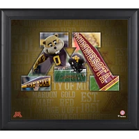 Collage encadré du patrimoine de l'équipe des Golden Gophers du Minnesota 15" x 17"