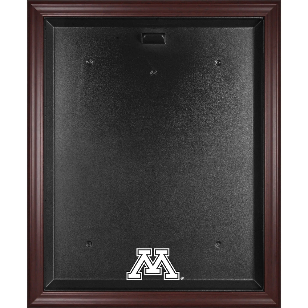 Vitrine de présentation du maillot avec logo encadré en acajou des Golden Gophers du Minnesota