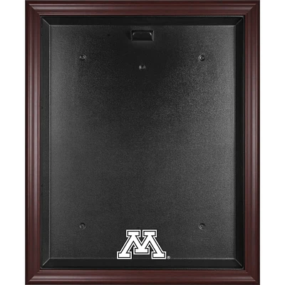 Vitrine de présentation du maillot avec logo encadré en acajou des Golden Gophers du Minnesota