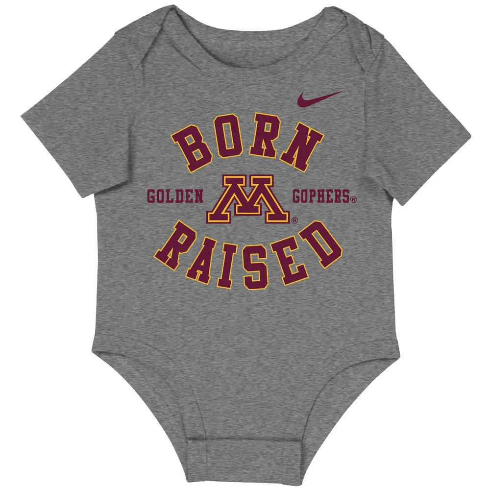 Lids Minnesota Gophers Nike Newborn & Born N' Raised Bodysuit Heathered Gray | Montebello Town Center