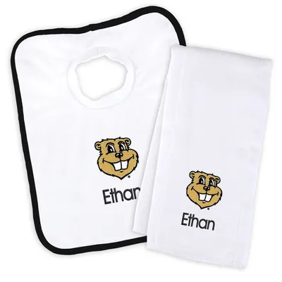 Minnesota Golden Gophers Newborn & Infant Personalized Bib & Burp Cloth Set - White