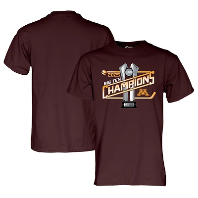 Unisex Blue 84  Maroon Minnesota Golden Gophers 2025 Big Ten Hockey Regular Season Champions Locker Room T-Shirt