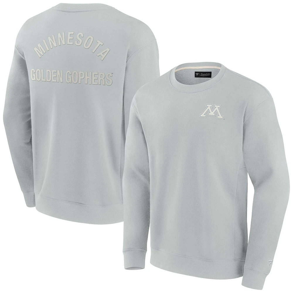 Unisex Fanatics Gray Minnesota Golden Gophers Super Soft Pullover Crew Sweatshirt