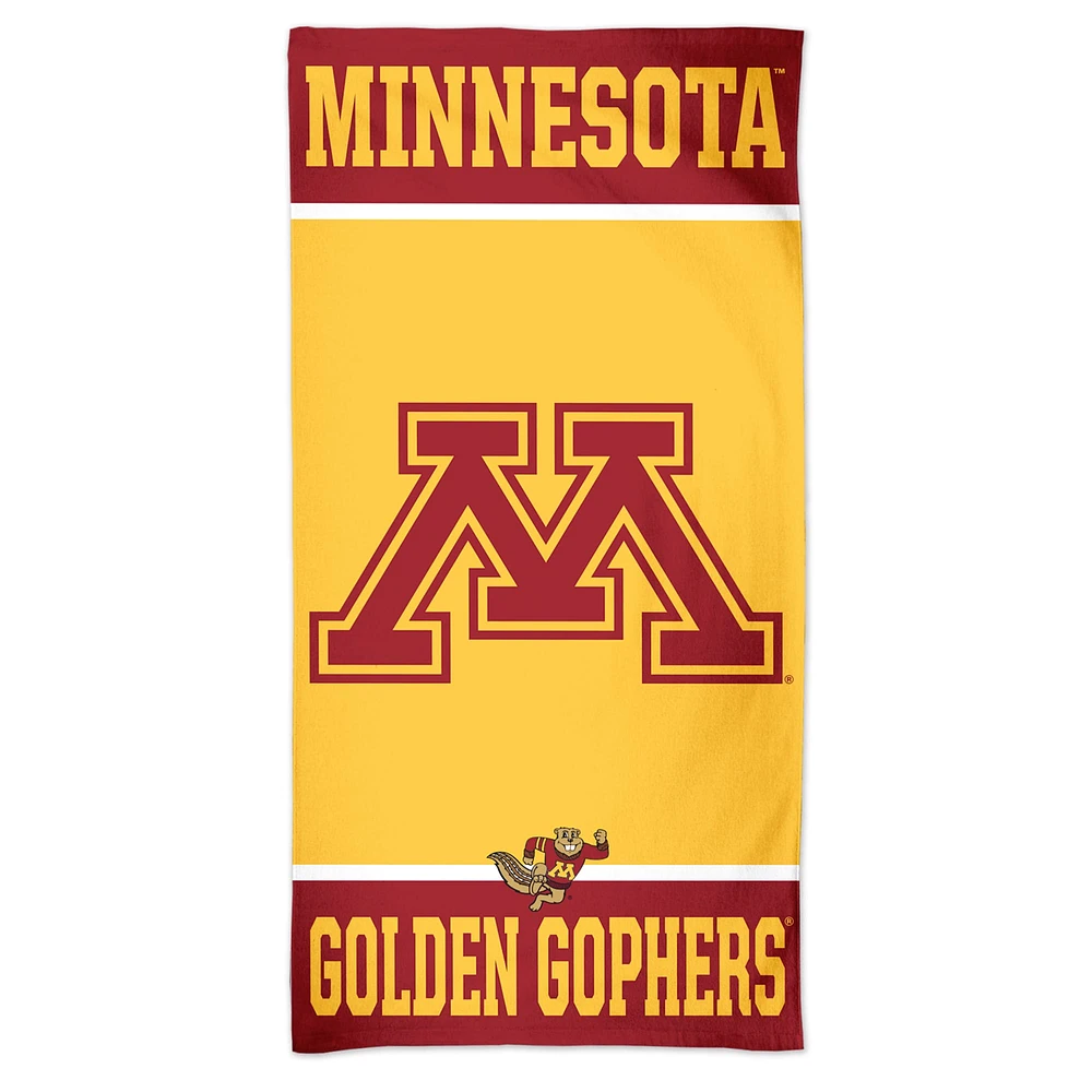 WinCraft Minnesota Golden Gophers Serviette de plage Spectra avec logo principal 30 po x 60 po