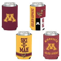 WinCraft Minnesota Golden Gophers, paquet de 4, 12 oz. Ensemble refroidisseur de canettes