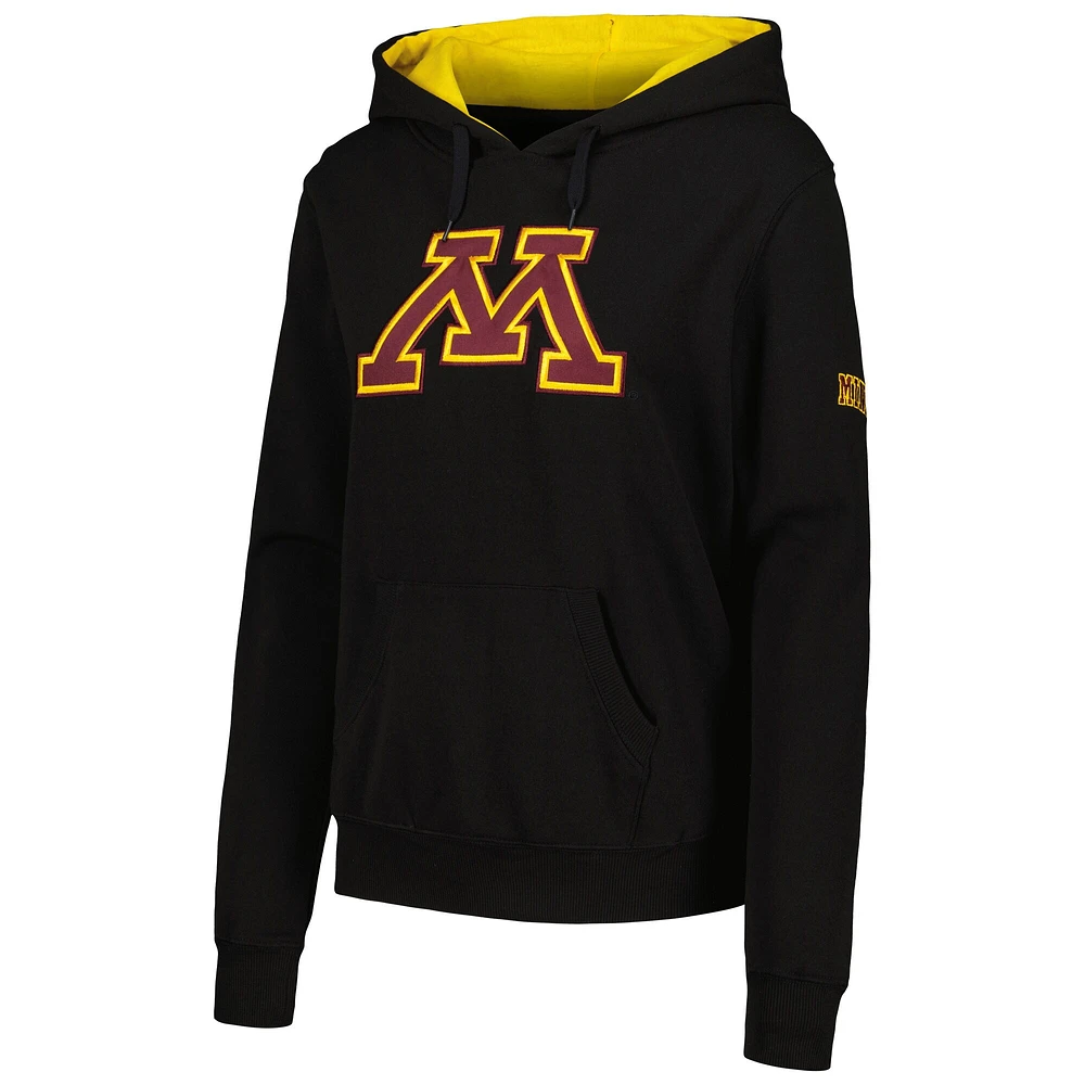 Women's Colosseum  Black Minnesota Golden Gophers Big Logo Pullover Hoodie