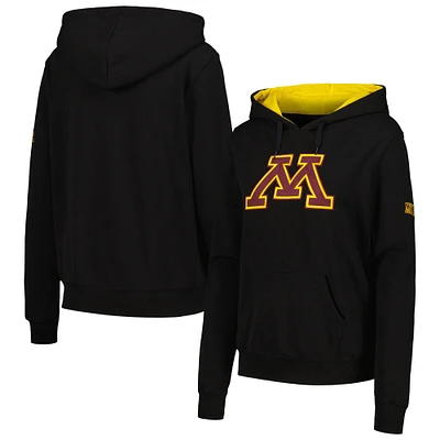 Women's Colosseum  Black Minnesota Golden Gophers Big Logo Pullover Hoodie