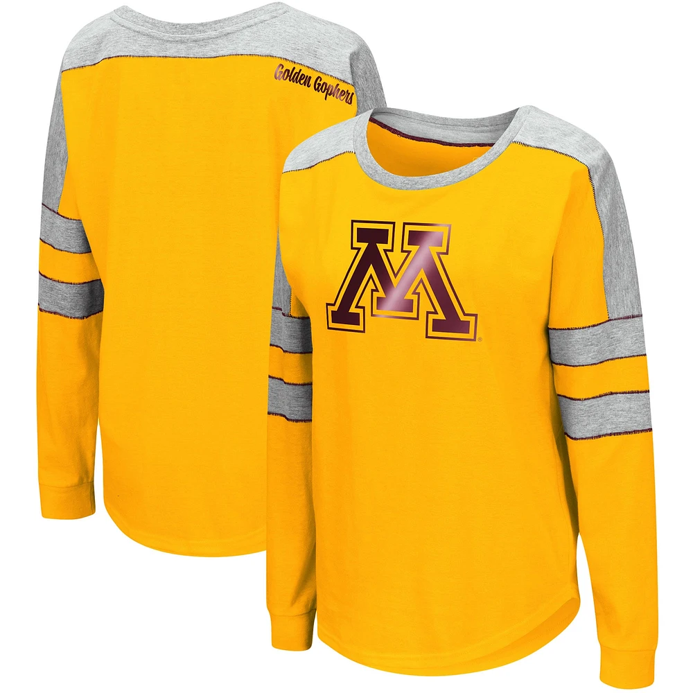 Colosseum Gold Minnesota Golden Gophers Trey Dolman T-shirt à manches longues pour femme