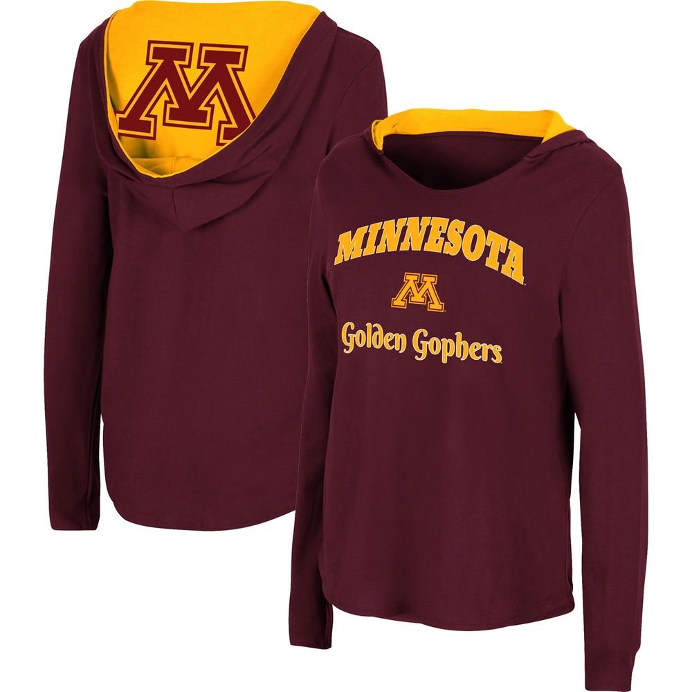 Women's Colosseum Maroon Minnesota Golden Gophers Catalina Hoodie Long Sleeve T-Shirt