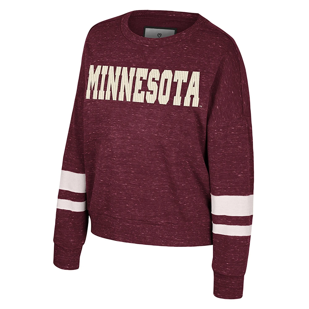 Women's Colosseum Maroon Minnesota Golden Gophers Lost City Speckle Pullover Sweatshirt