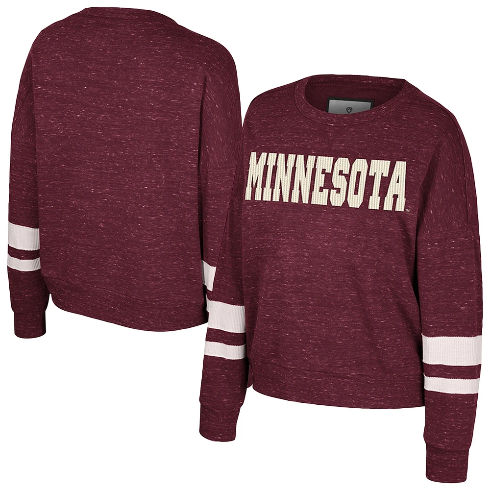 Women's Colosseum Maroon Minnesota Golden Gophers Lost City Speckle Pullover Sweatshirt