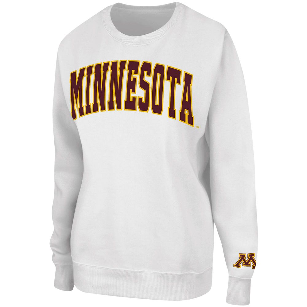 Women's Colosseum White Minnesota Golden Gophers Campanile Pullover Sweatshirt