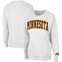 Women's Colosseum White Minnesota Golden Gophers Campanile Pullover Sweatshirt