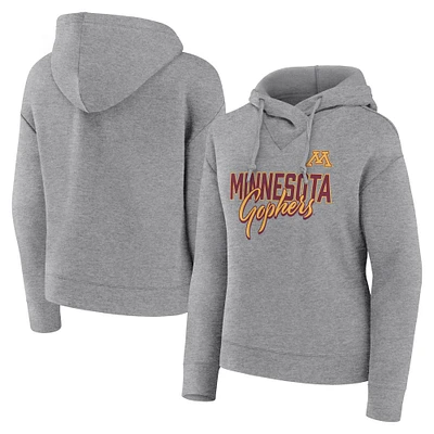 Women's Fanatics Heather Gray Minnesota Golden Gophers Script Favorite Pullover Hoodie