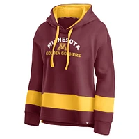 Women's Fanatics Maroon Minnesota Golden Gophers Block Party Arched Pullover Hoodie