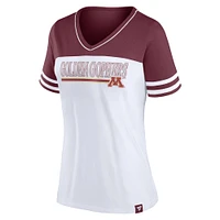 Women's Fanatics White/Maroon Minnesota Golden Gophers Iconic Colorblock T-Shirt