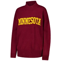 Women's Gameday Social Maroon Minnesota Golden Gophers Oversized Varsity Pullover Sweater