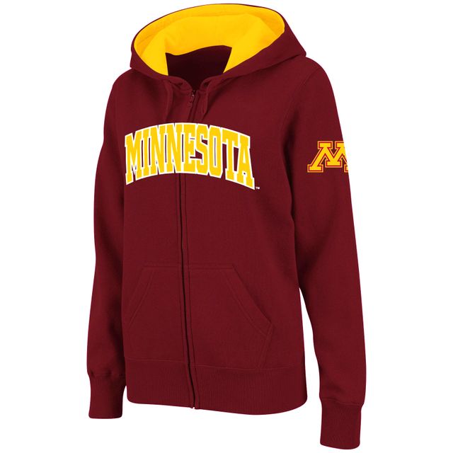 Sweat à capuche entièrement zippé Stadium Athletic Minnesota Golden Gophers pour femme avec nom arqué