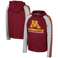 T-shirt à capuche manches longues et pour jeunes Colosseum Maroon Minnesota Golden Gophers Ned Raglan