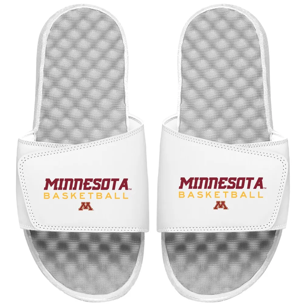 slå Bryde igennem jord Lids Minnesota Golden Gophers ISlide Youth Basketball Wordmark Slide Sandals  - White | Green Tree Mall