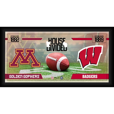 Minnesota Golden Gophers vs. Wisconsin Badgers Framed 10" x 20" House Divided Football Collage